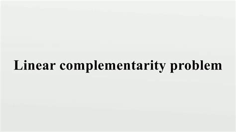 Complementarity Problems 1st Edition Doc